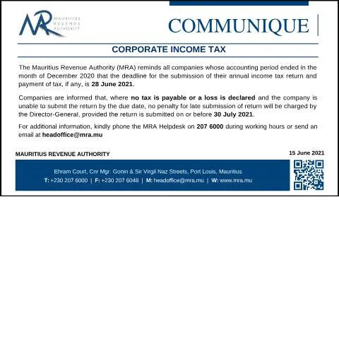 Document preview: Navigating the Corporate Income Tax Form in Mauritius — Taxes (CERFA n°CorporateIncomeTax150621)