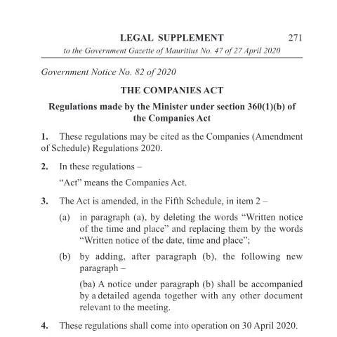 Document preview: Understanding the Companies Amendment of Schedule Regulations 2020 — Government & admin (82_Companies-Amd-of-sch-Reg-2020)