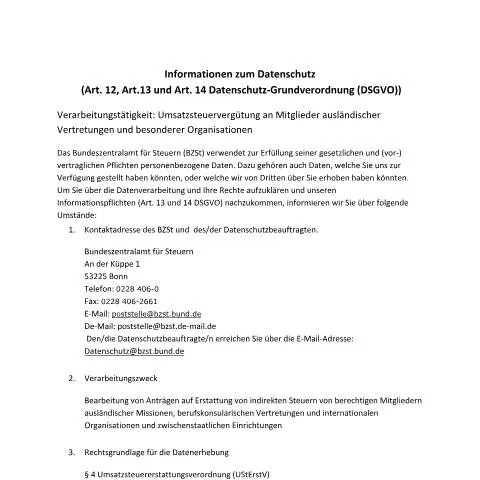 Dokumentvorschau: Umsatzsteuervergütung für besondere Organisationen beantragen — Behörden & Verwaltung (CERFA n°Umsatzsteuerverguetung_Mitgl_auslae_Vertr_besondererOrga)