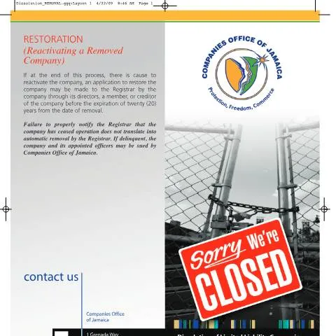 Document preview: Essential Guide to Company Removal in Jamaica — Government & admin (CERFA n°Company REMOVAL)
