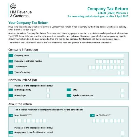 Document preview: CT600 Company Tax Return: Essential Filing Guide for UK Companies — Taxes