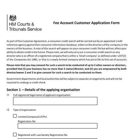 Document preview: How to Apply for an HMCTS Fee Account: Complete Application Guide — Government & admin