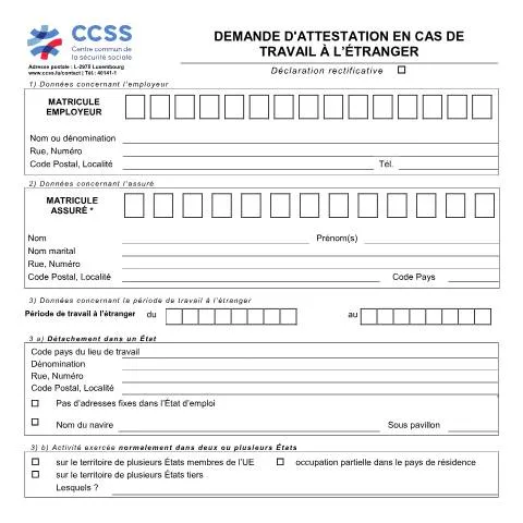 Aperçu du document Attestation de travail à l'étranger : Guide de demande — Santé (CERFA n°ccss-formulaire-attestation-travail-etranger)