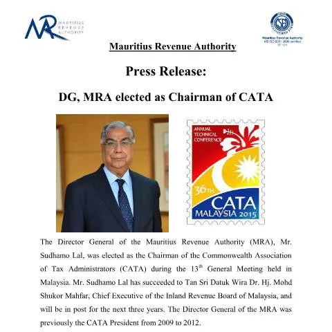 Document preview: Sudhamo Lal Takes Charge as CATA Chairman — Government & admin (MRAPressRelease-CATA251115)