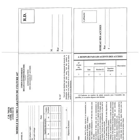Aperçu du document Comprendre la Déclaration de Culture 447 pour les Producteurs de Tabac — Démarches administratives (CERFA n°ACC_FORM_Declaration de culture 447-2017-03-20)
