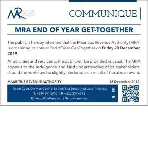 Document preview: Significance of the MRA End of Year Celebration — Government & admin (EOY181219)