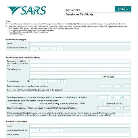 Document preview: Maximize Your Tax Allowances with UDZ 3 Developer Certificate — Government & admin (CERFA n°LAPD-Gen-F04)