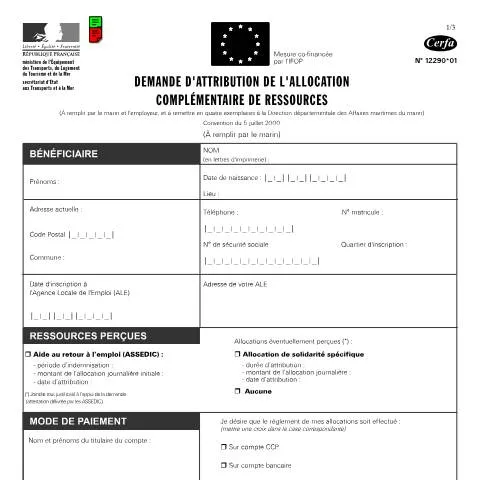 Aperçu du document Allocation complémentaire de ressources : soutien financier aux — Aides & prestations sociales (CERFA n°12290*01)