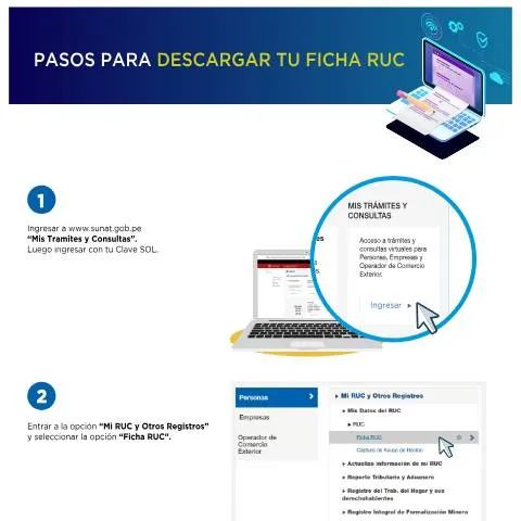 Vista previa del documento Guía para Descargar la Ficha RUC en Perú — Trámites administrativos