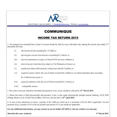 Document preview: Understanding the Importance of the Income Tax Return 2015 — Taxes (ITReturn170315)