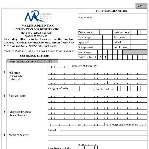 Document preview: Understanding the VAT Registration Process in Mauritius — Taxes (VAT01)