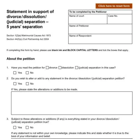 Document preview: Understanding the D80E Support Statement for 5-Year Separation — Legal & justice (D80E)