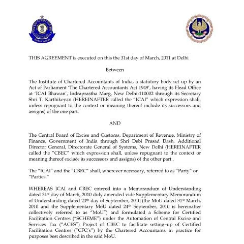 Document preview: Understanding the Extension Agreement for CFC 2011-12 ICAI — Taxes (CERFA n°Extension_Agreement_ for_CFC_2011_12_ICAI)