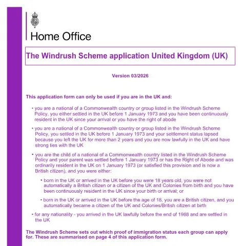 Document preview: How to Apply for the Windrush Scheme: Documentation Requirements — Immigration & visas