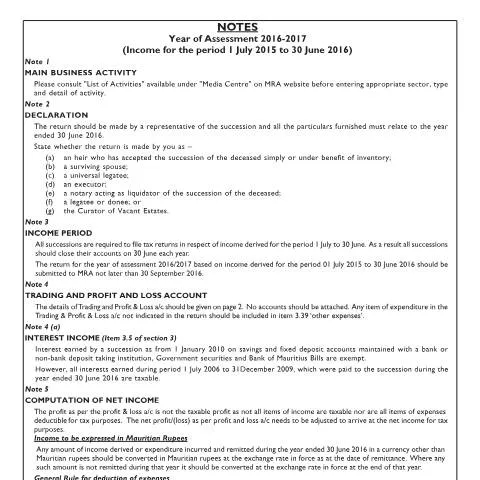 Document preview: Navigating the 2016/2017 Tax Return for Estates — Government & admin (CERFA n°Notes09)