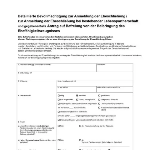 Dokumentvorschau: Bevollmächtigung zur Eheschließung anmelden — Personenstand & Ausweis (beitritt)