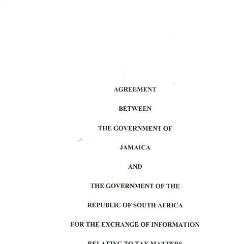 Document preview: International Tax Cooperation between Jamaica and South Africa — Immigration & visas (CERFA n°jamaica_the+republic+of+south+africa)
