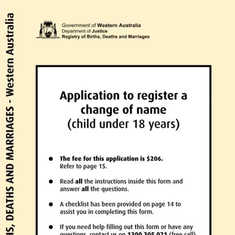 Document preview: How to Register a Name Change for a Child Under 18 in Western — Civil status & identity (BDM401)