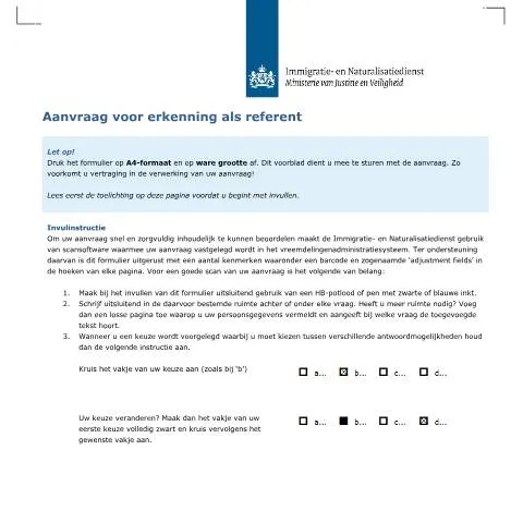 Documentvoorvertoning: Belang van de Aanvraag voor Erkenning als Referent in Nederland — Immigratie & visa (CERFA n°7001)