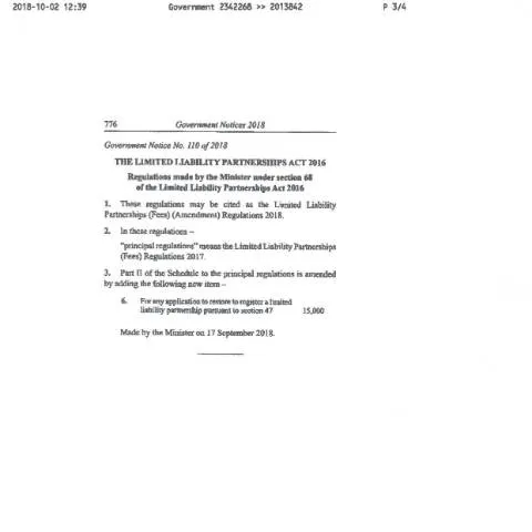 Document preview: Overview of the 2018 Limited Liability Partnerships Fees Regulations — Government & admin (Govt-Gazette-29-Sept-18-Limited-Liability-Partnerships-FeesAmendment-Regulations-2018)