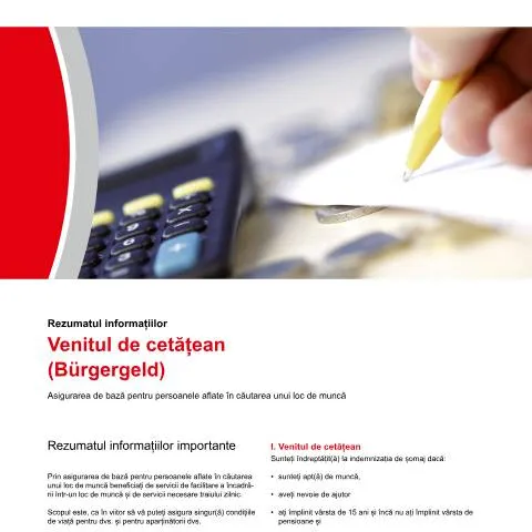 Dokumentvorschau: Einführung in das Bürgergeld und die Familienkasse — Familie (CERFA n°grundsicherung-rumaenisch_ba035500)