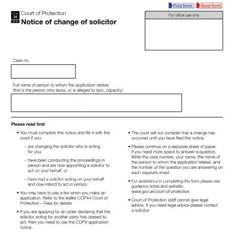 Document preview: How to Use COP30 Form for Changing Legal Representation — Legal & justice