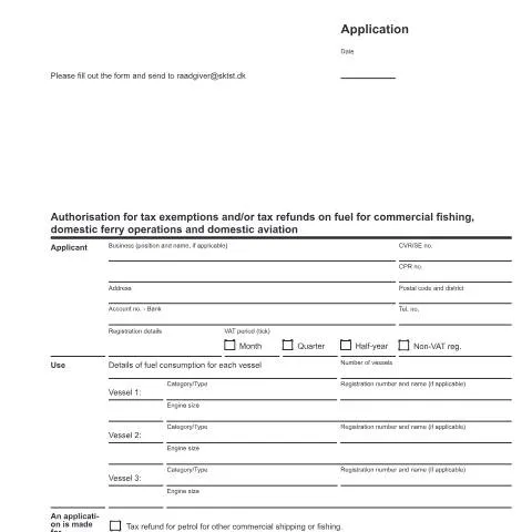 Document preview: Brændstofafgifter for erhvervsfiskere og færger — Skatter & skat (CERFA n°23.024)