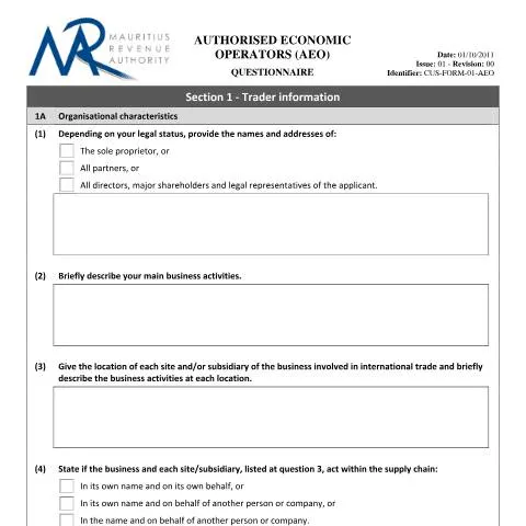 Document preview: Unlocking AEO Status: The Role of the AEO Questionnaire — Government & admin (AEOQuestionareUpdated)