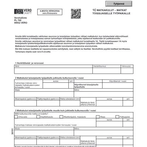 Document preview: Tärkeitä tietoja matkakulujen ilmoittamisesta toissijaiselle — Verot & verotus (CERFA n°Vero 3015)