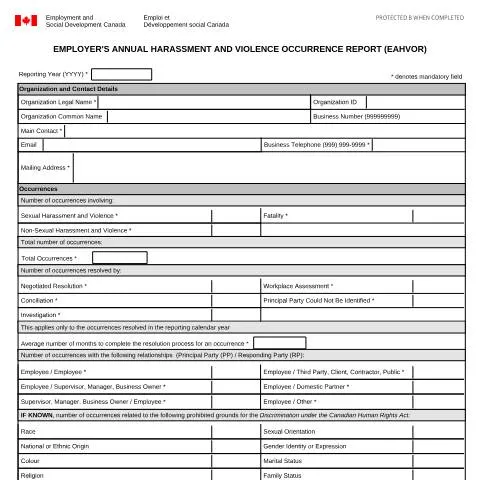 Document preview: Understanding the Employer's Annual Harassment and Violence Report — Work & employment (CERFA n°LAB1206)