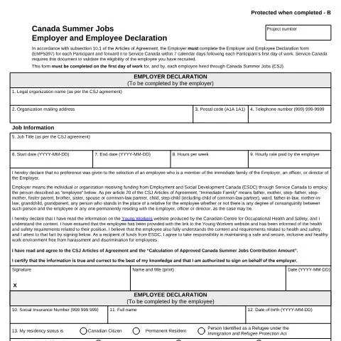 Document preview: Understanding the EMP5397 Form for Summer Jobs — Work & employment (CERFA n°EMP5397)