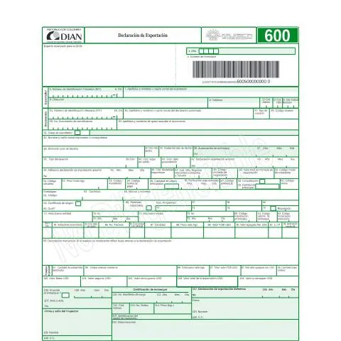 Vista previa del documento Todo sobre la Declaración de Exportación Año 2005 en Colombia — Aduanas y comercio (CERFA n°F600-2005)