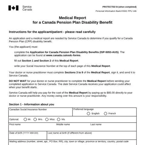 Document preview: Navigating CPP Disability Benefits Application for Australia/Canada — Work & employment (CERFA n°ISP5053-AUS)