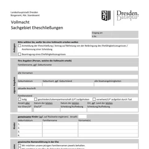 Dokumentvorschau: Vollmacht für Eheanmeldung in Dresden — Personenstand & Ausweis (vollmacht_ehe)