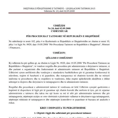Document preview: Rëndësia e Udhëzimit Nr. 24 për Tatimet — Tatime & fiskalitet