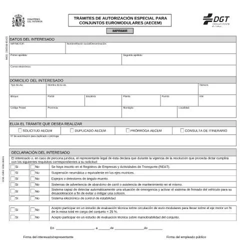 Vista previa del documento Modelo 23: Imprescindible para el Transporte en Europa — Trámites administrativos (CERFA n°23)