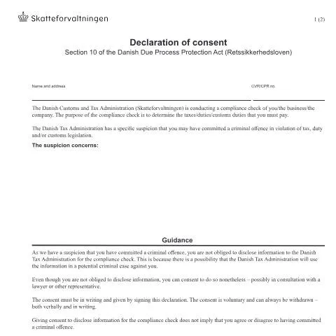 Document preview: Deklaration af Samtykke: En Kritisk Komponent i Skattesystemet — Administrative procedurer (CERFA n°51.061)