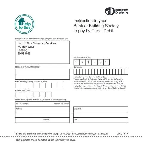 Document preview: How to Establish Direct Debit Payments for Help to Buy Loans — Housing