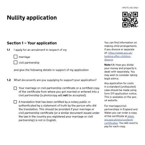 Document preview: Understanding Form D8N: When Your Marriage Never Legally Existed — Legal & justice