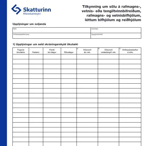 Document preview: Söluskilyrði fyrir rafmagns-, vetnis- og tengiltvinnbifreiðar — Skattar & fjármál (CERFA n°RSK 10.84)