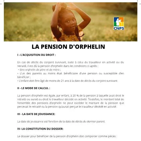 Aperçu du document Comprendre la Pension d'Orphelin en Côte d'Ivoire — Démarches administratives