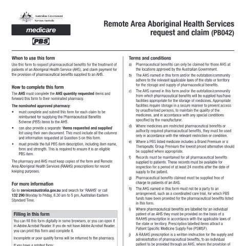 Document preview: Mastering the PB042 Form for Remote Area Health Services — Health (CERFA n°PB042)