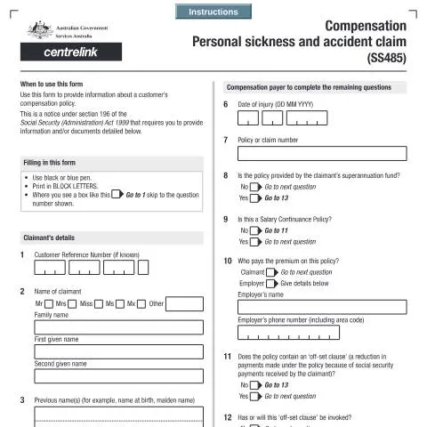 Document preview: Navigating the SS485 Compensation Claim Process — Benefits & social aid (CERFA n°SS485)
