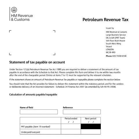 Document preview: Understanding the Petroleum Revenue Tax Statement — Taxes