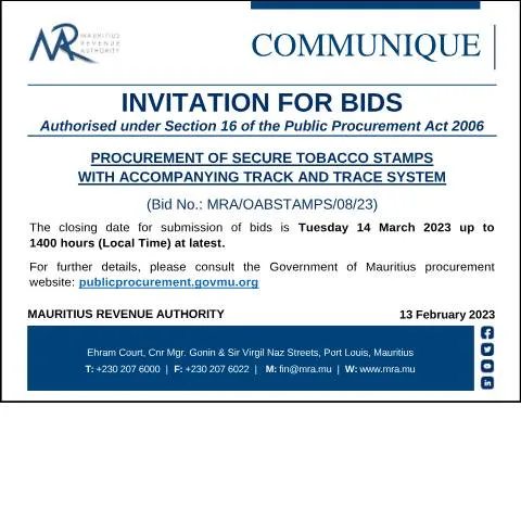 Document preview: Enhancing Tobacco Regulation through Secure Stamps — Government & admin (BidsProcurement130223)