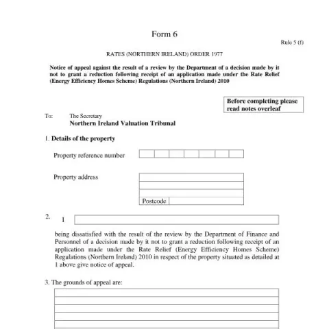 Document preview: Understanding the Official Form 6: Appeal Process for Rate Relief — Government & admin (Form 6)