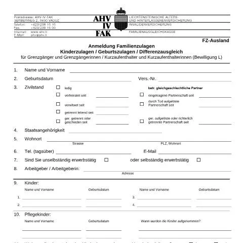 Dokumentvorschau: Anleitung zur Anmeldung für Familienzulagen im Ausland — Behörden & Verwaltung (CERFA n°AHV-IV-FAK-FORM-4-02--Anmeldung_FZ_Ausland)