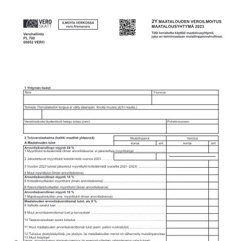 Document preview: Maatalouden veroilmoitus , Maatalousyhtymän keskeinen asiakirja — Verot & verotus (CERFA n°Vero 3003)