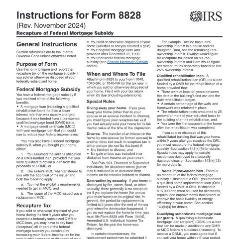 Document preview: Key Insights on IRS Instructions i8828 for Homeowners — Taxes (CERFA n°INST-8828)