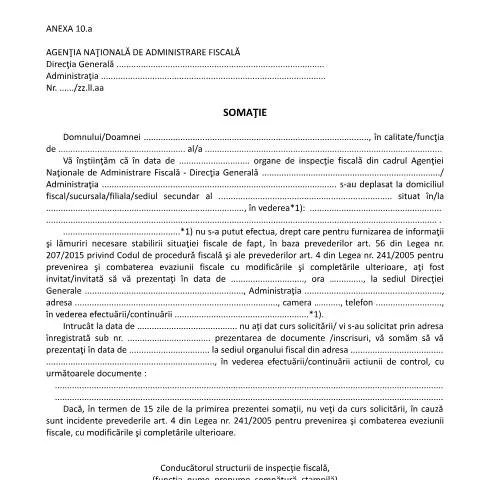 Document preview: Somația OPANAF 3711/2015: Ce Trebuie Să Știi — Formalități administrative (CERFA n°O3711_15_A10)